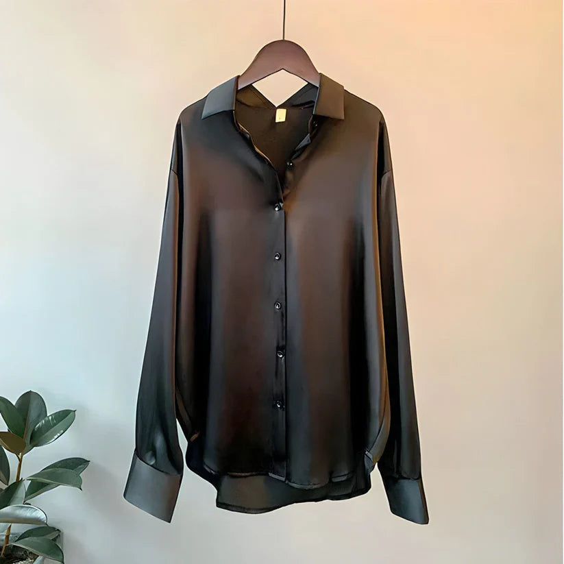Dames Blouse Lange Mouwen Zwart