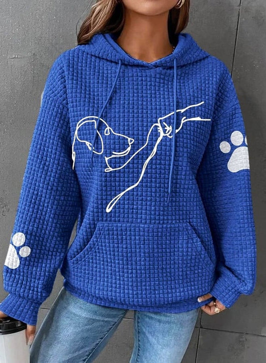 Dames Hoodie met Trekkoord Blauw