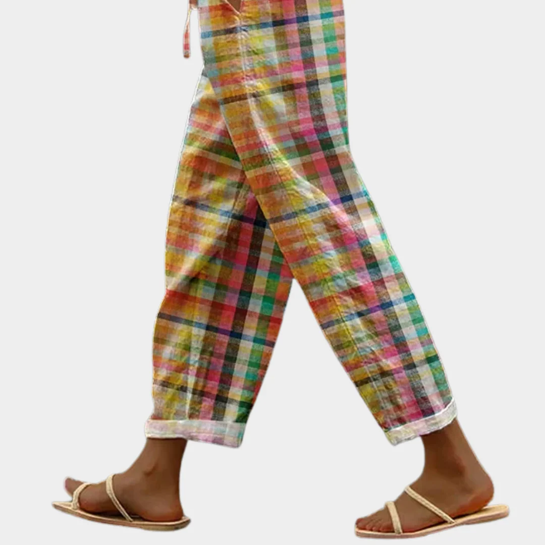 Dames Lange Broek met Ruitpatroon