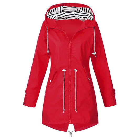 Dames Regenjas met Capuchon voor Buitenactiviteiten Rood