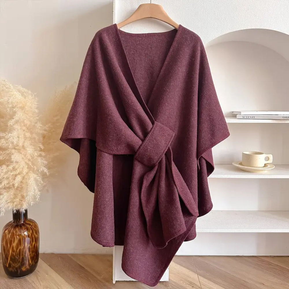 Dames Shawl Jas met V-hals en Oversized Wikkelstijl
