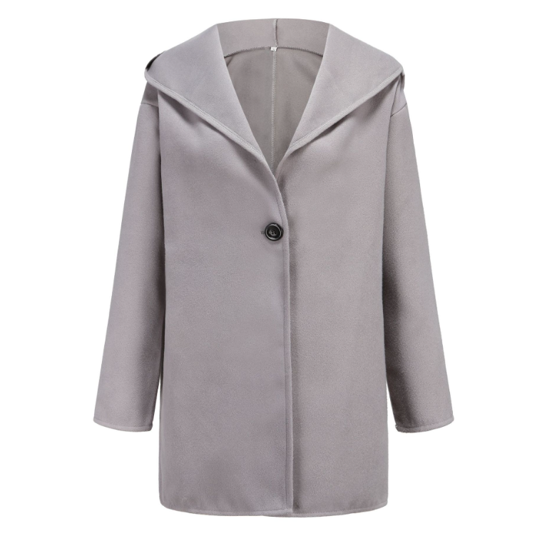 Dames Winterjas met Oversized Revers en Knoopsluiting