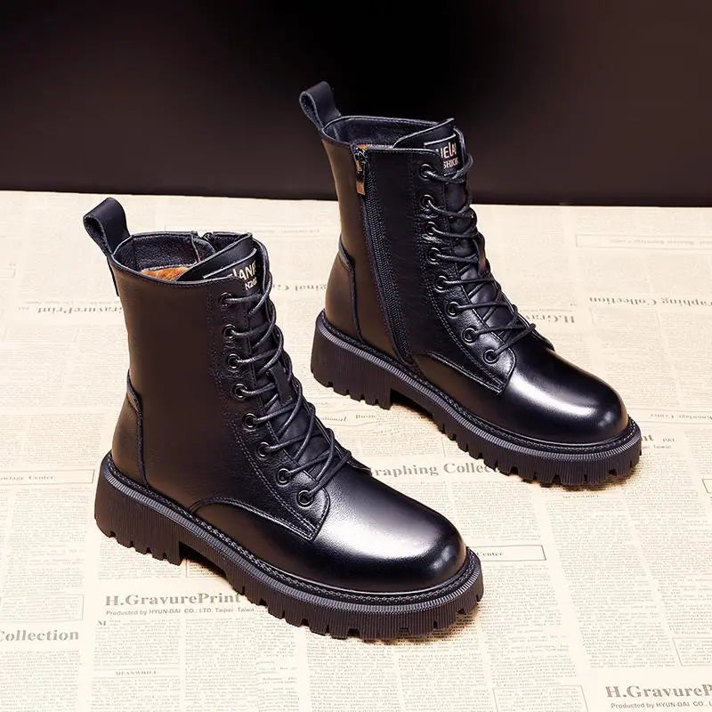 Dames Winterlaarzen met Fleece Voering en Veters