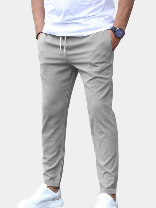 Heren Broek met Elastische Taille en Trekkoord Slim Fit