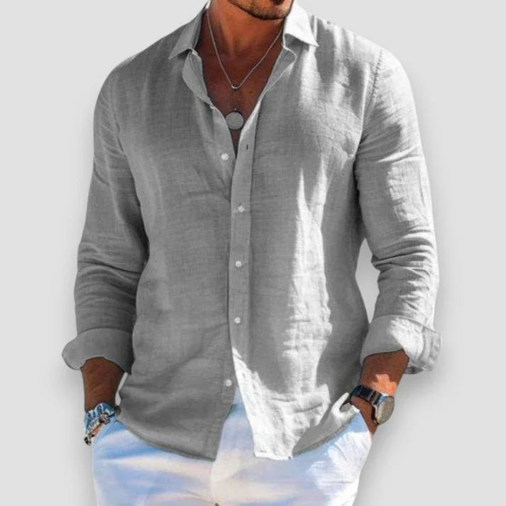 Heren Casual Shirt Lange Mouw met Klassieke Kraag en Knoopsluiting