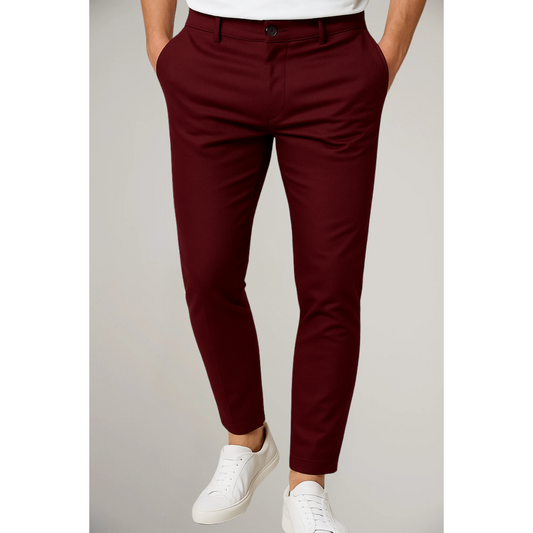 Heren Chino Broek Slim Fit met Knoopsluiting en Zijzakken