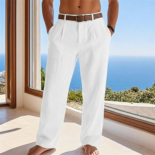 Heren Lange Broek met Plooi en Zijzakken Regular Fit