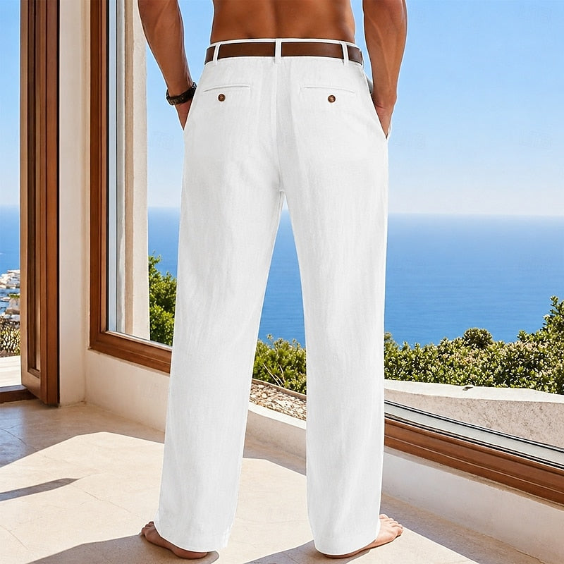 Heren Lange Broek met Plooi en Zijzakken Regular Fit