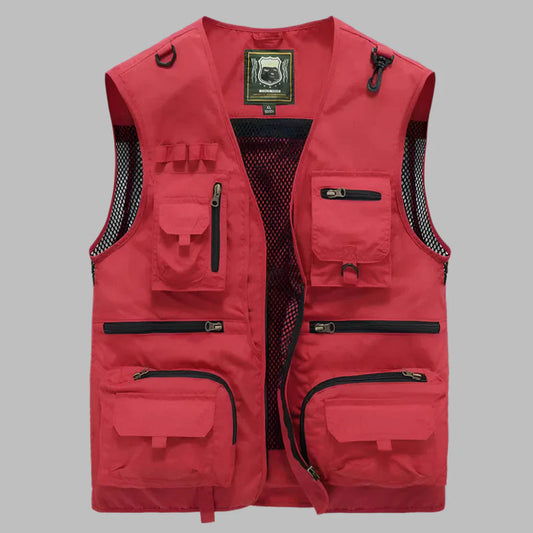 Heren Outdoor Vest met Meerdere Zakken en V-hals