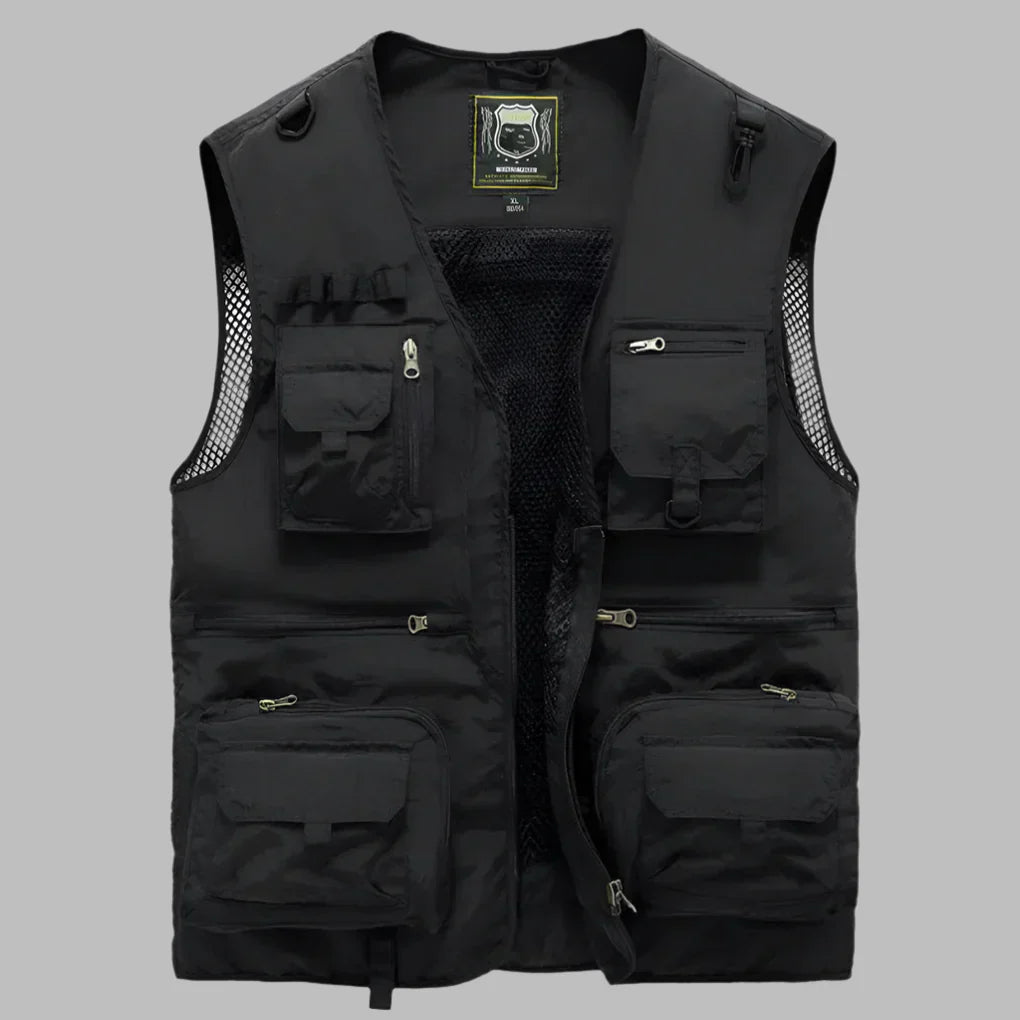 Heren Outdoor Vest met Meerdere Zakken en V-hals