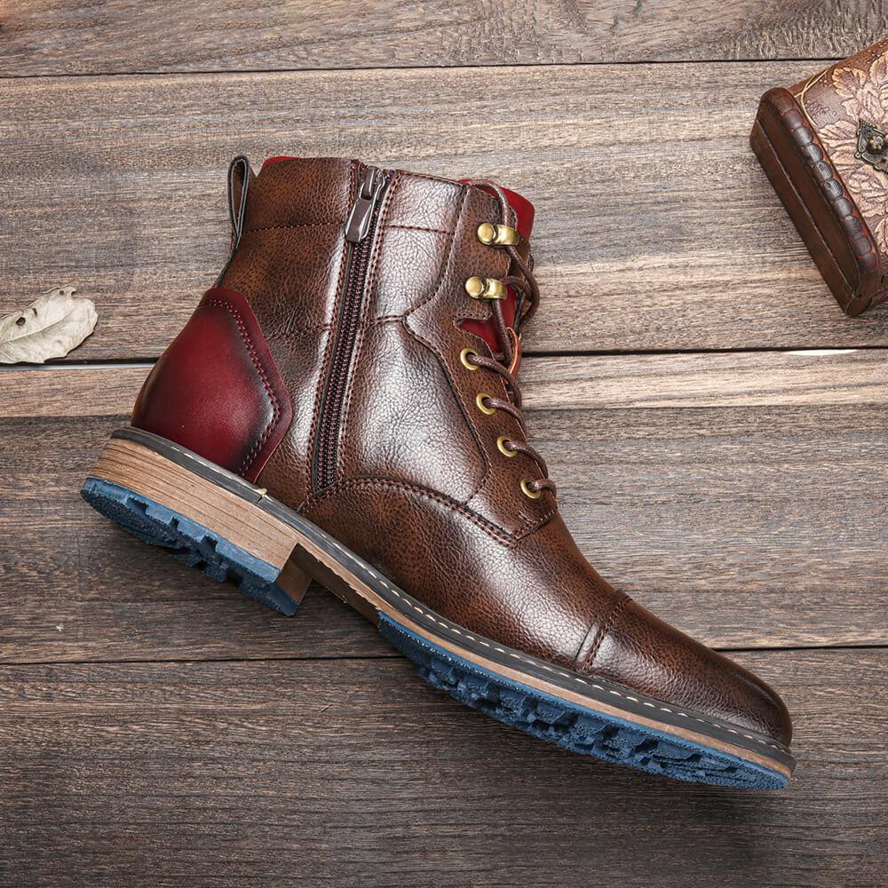 Heren Oxford Boots met Vetersluiting en Cap Toe