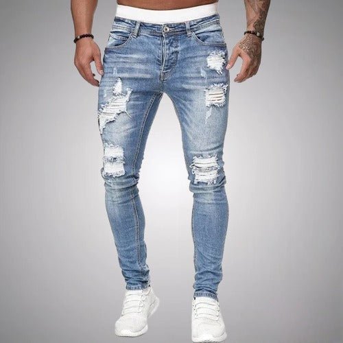 Heren Skinny Jeans met Scheuren en Slim Fit