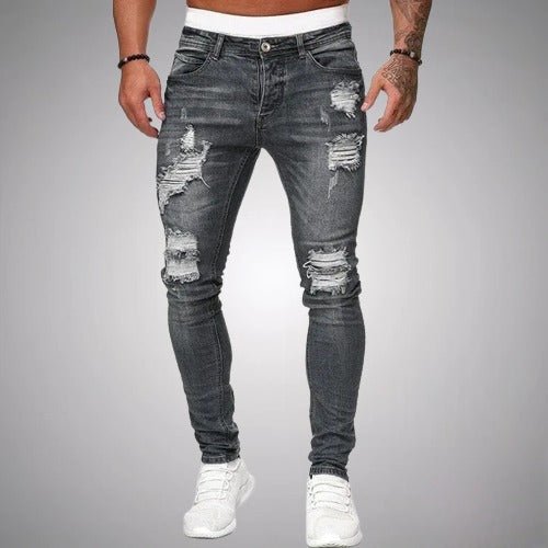 Heren Skinny Jeans met Scheuren en Slim Fit