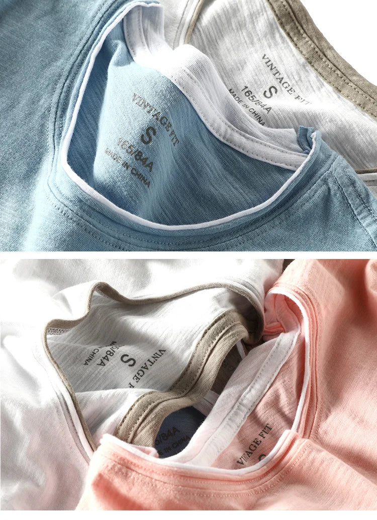Heren T-shirt met Dubbele Halsboord en Contrastafwerking