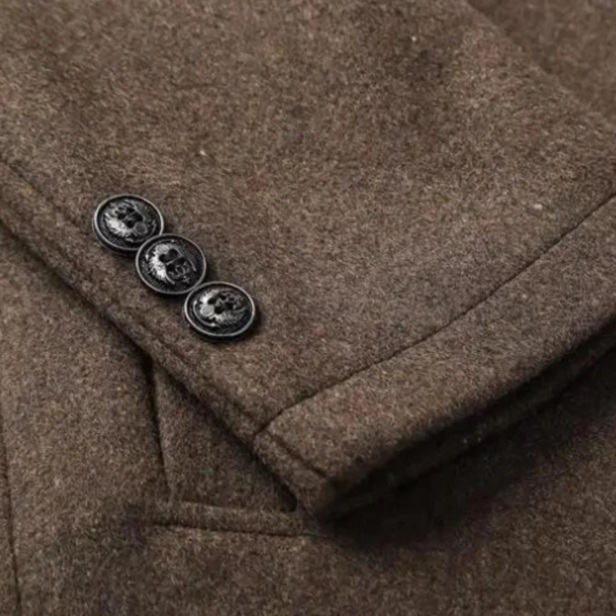 Heren Winterjas met Staande Kraag en Knoopsluiting ##POS:19##