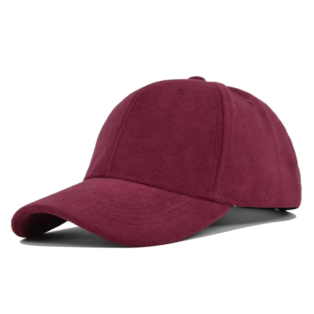 Baseballpet Verstelbaar met Faux Suede Afwerking Rood