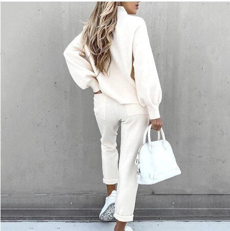 Dames 2-Delige Huispak Loungeset met Trui en Broek