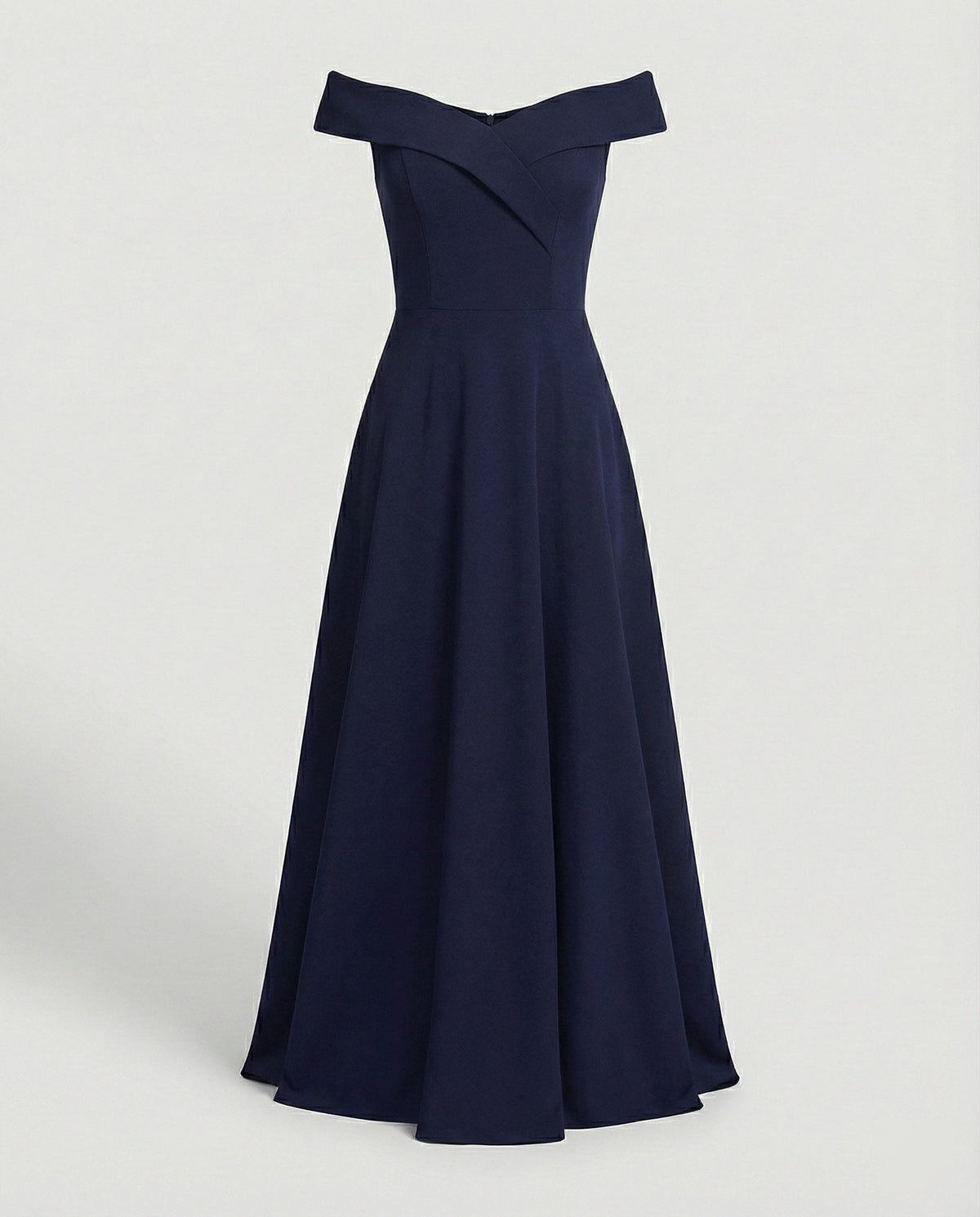 Dames Avondjurk Off-Shoulder met A-lijn en Lange Rok Blauw