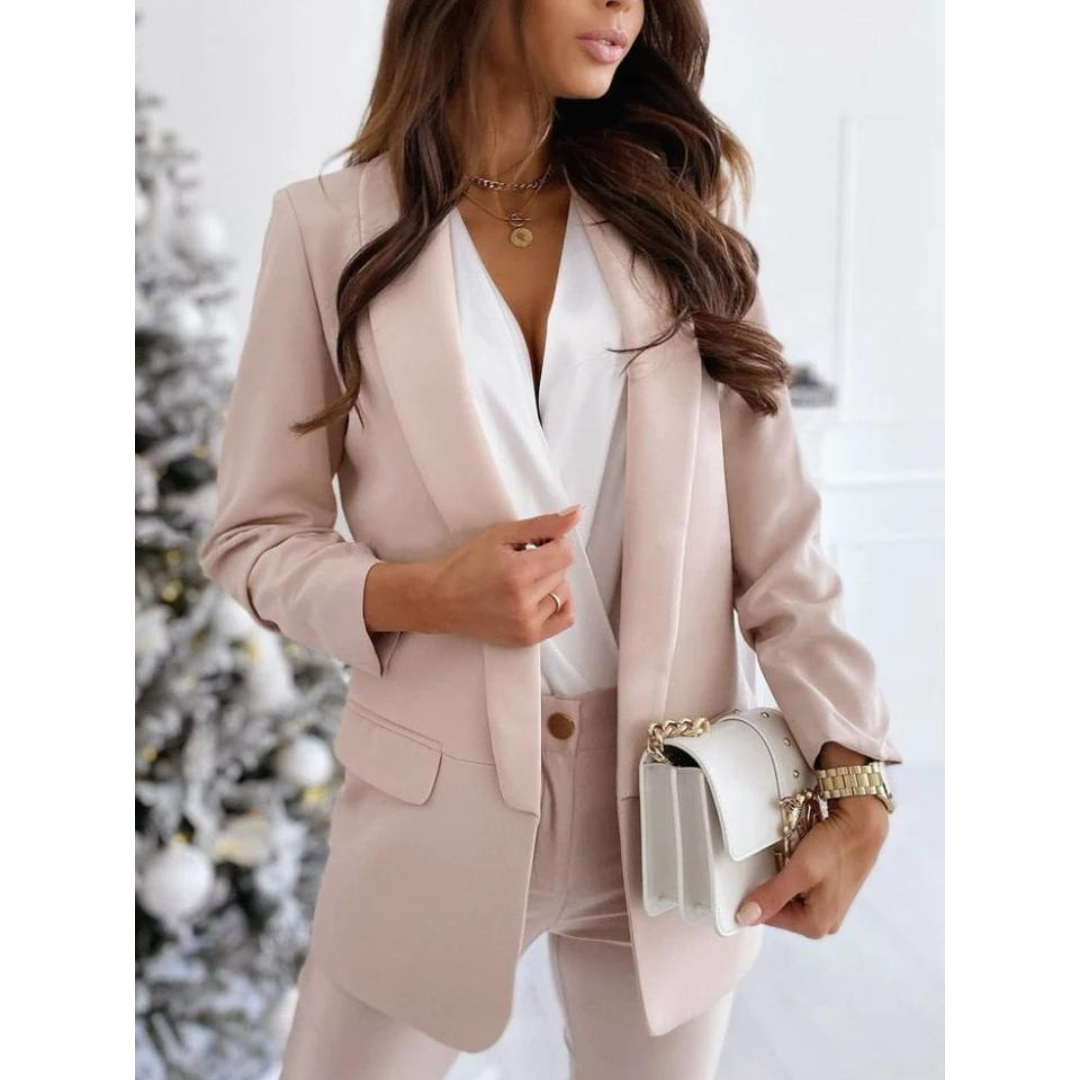Dames Blazer en Colberts met Open Voorkant Crème