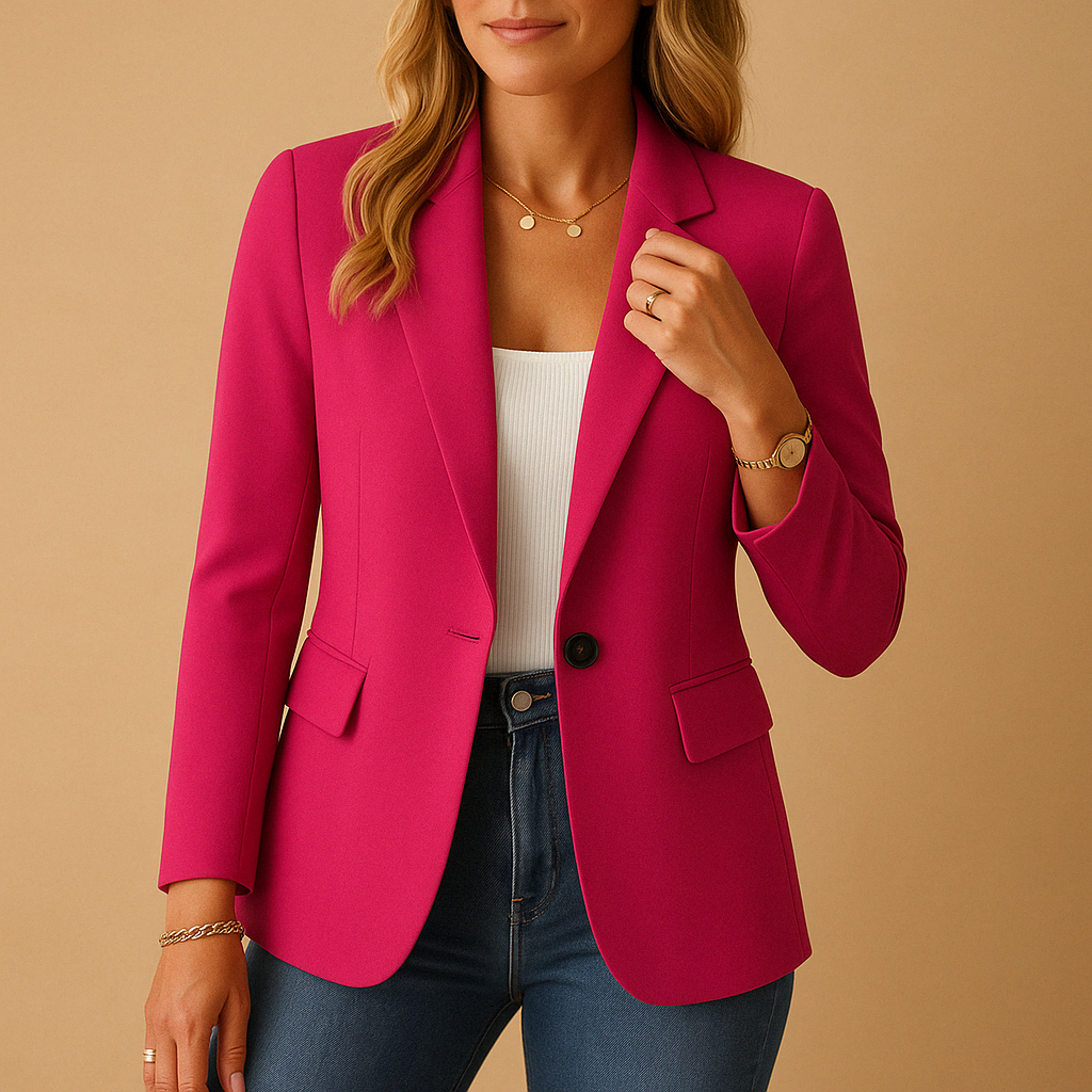 Dames Blazer met Getailleerde Pasvorm en Lange Mouwen