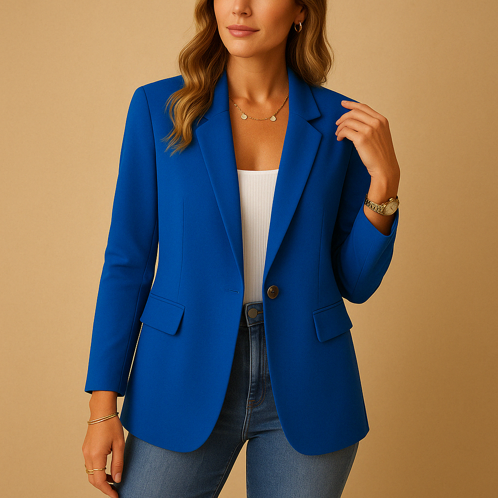 Dames Blazer met Getailleerde Pasvorm en Lange Mouwen