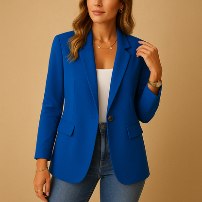 Dames Blazer met Getailleerde Pasvorm en Lange Mouwen