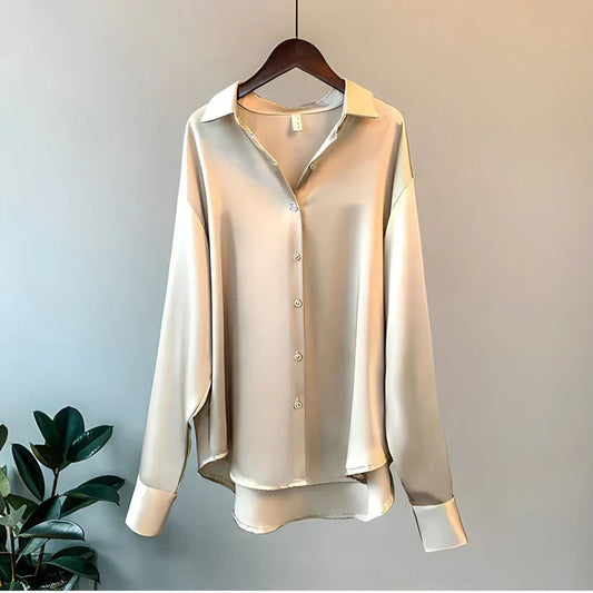 Dames Blouse Lange Mouwen Beige