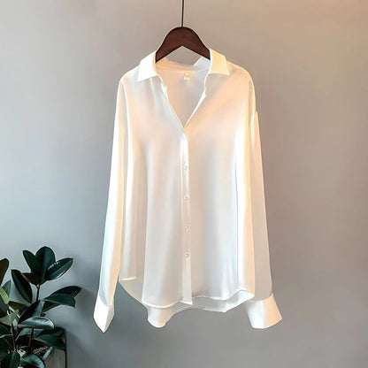 Dames Blouse Lange Mouwen Wit