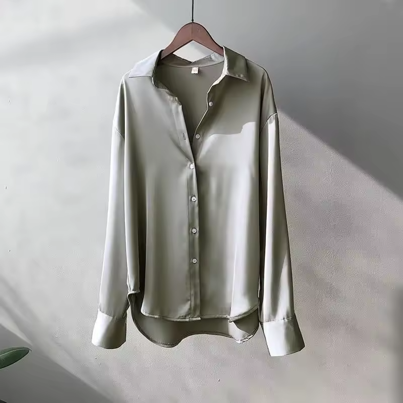 Dames Blouse Lange Mouwen Grijs