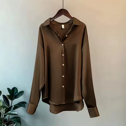 Dames Blouse Lange Mouwen Bruin