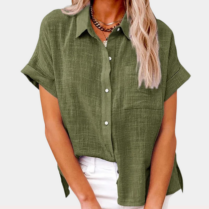 Dames Blouse Luchtig met Korte Mouwen Groen