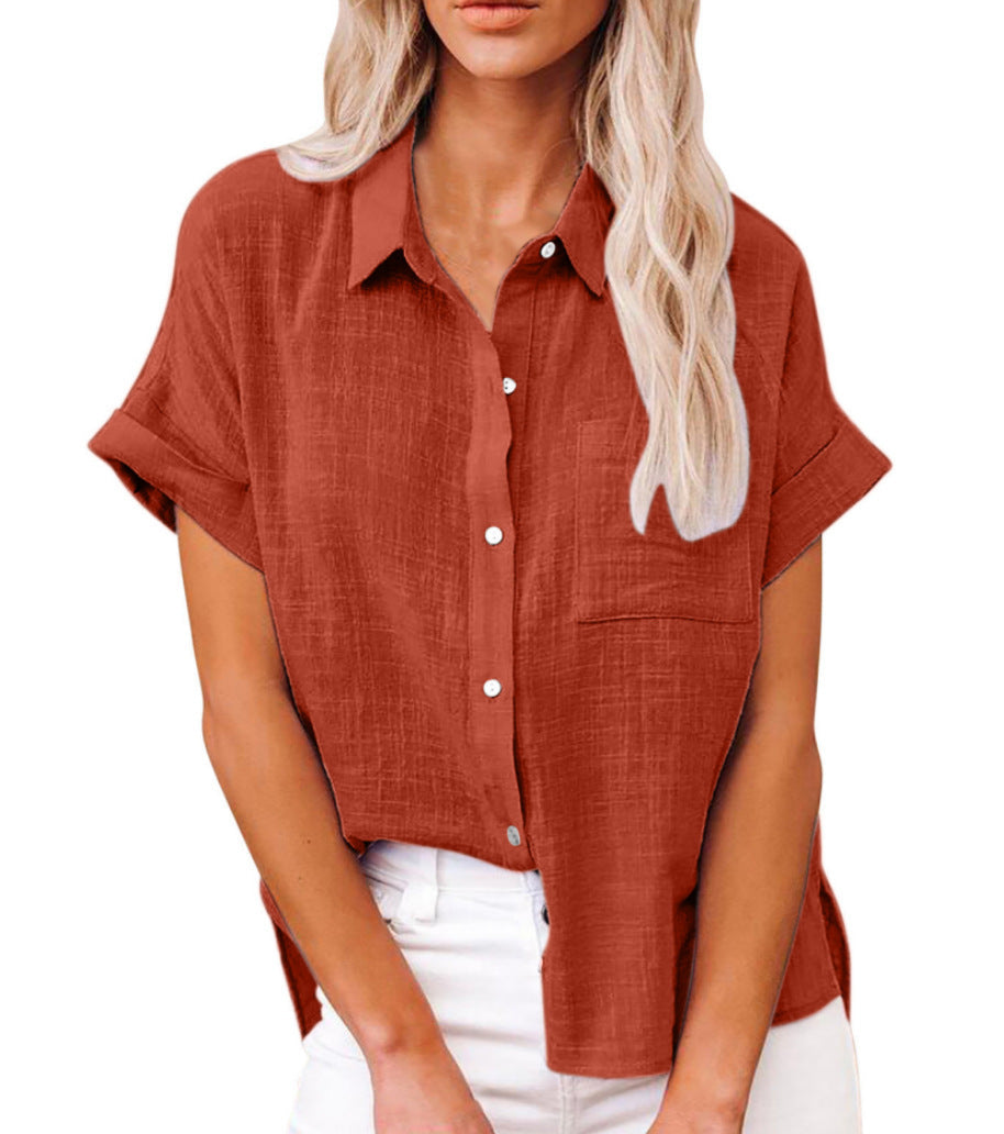 Dames Blouse Luchtig met Korte Mouwen