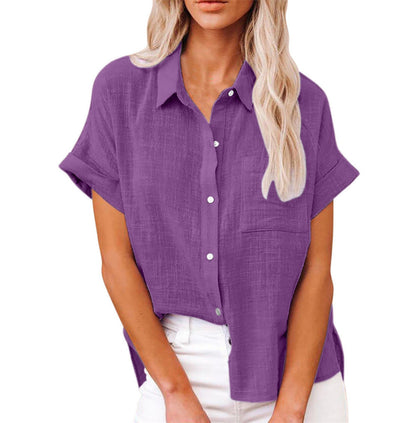 Dames Blouse Luchtig met Korte Mouwen