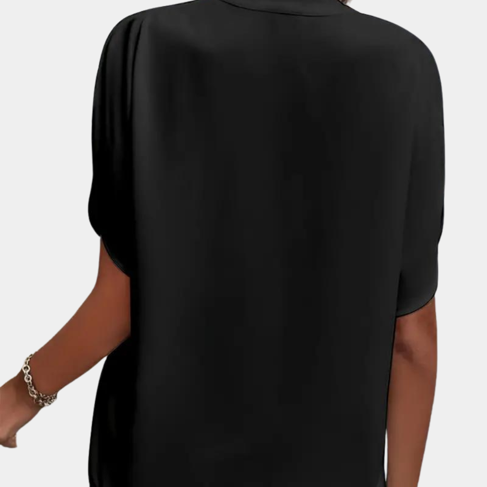 Dames Blouse met Korte Mouwen en V-hals