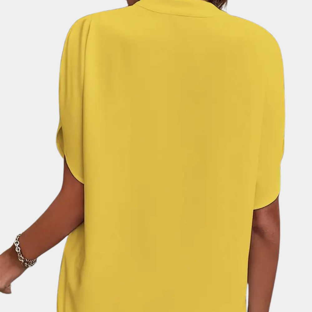 Dames Blouse met Korte Mouwen en V-hals