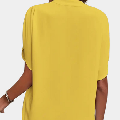 Dames Blouse met Korte Mouwen en V-hals