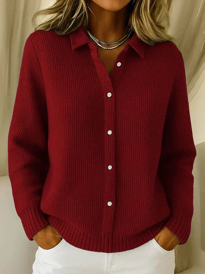 Dames Cardigan met Lange Mouwen en Knoopsluiting