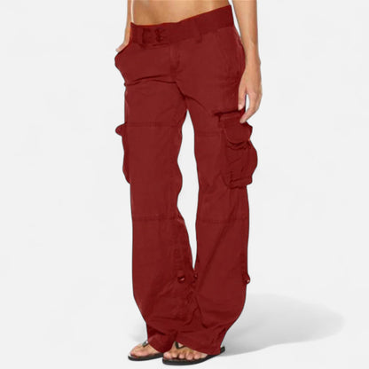 Dames Cargo Broek met Meerdere Zakken en Lage Taille