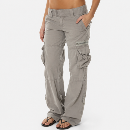 Dames Cargo Broek met Meerdere Zakken en Lage Taille