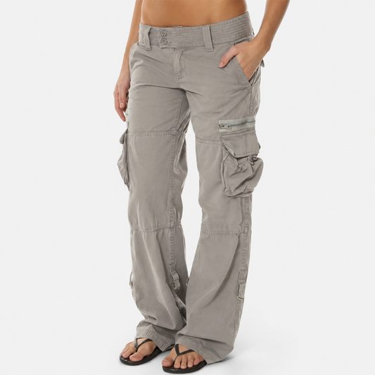 Dames Cargo Broek met Meerdere Zakken en Lage Taille