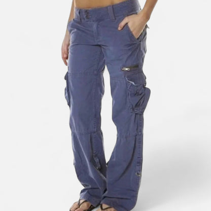Dames Cargo Broek met Meerdere Zakken en Lage Taille