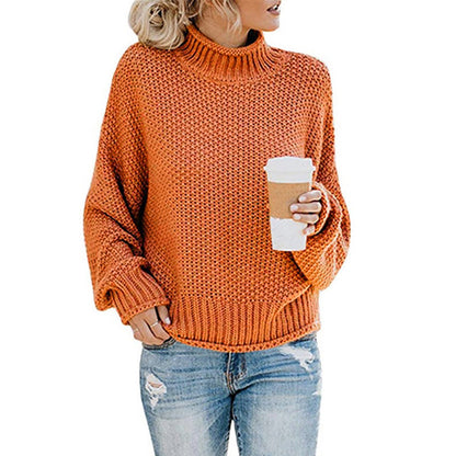 Dames Coltrui met Hoge Kraag en Lange Mouwen Oranje