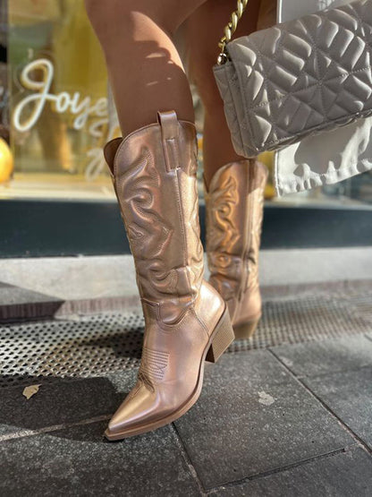 Dames Cowboylaarzen met Metallic Afwerking