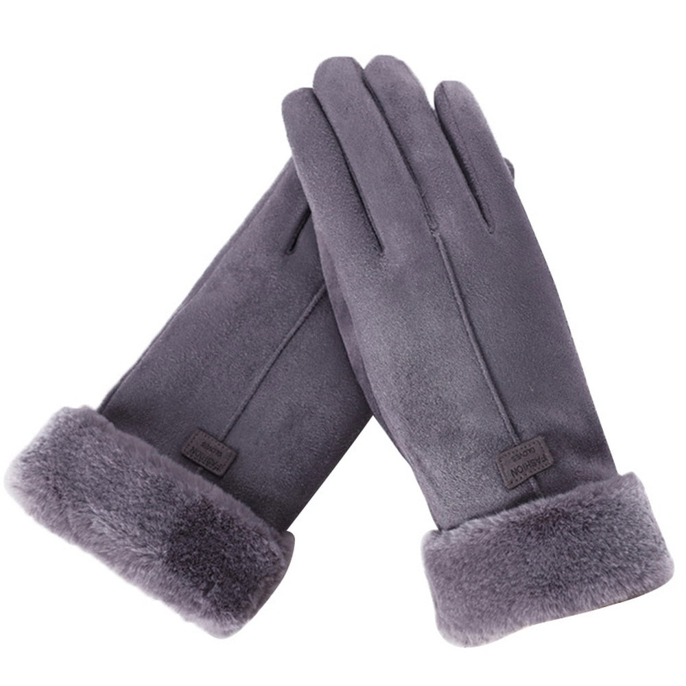 Dames Handschoenen met Fleece Voering Grijs