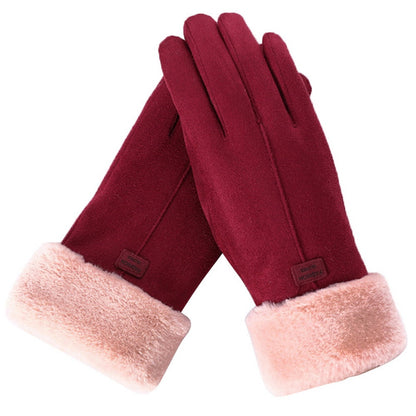 Dames Handschoenen met Fleece Voering Rood
