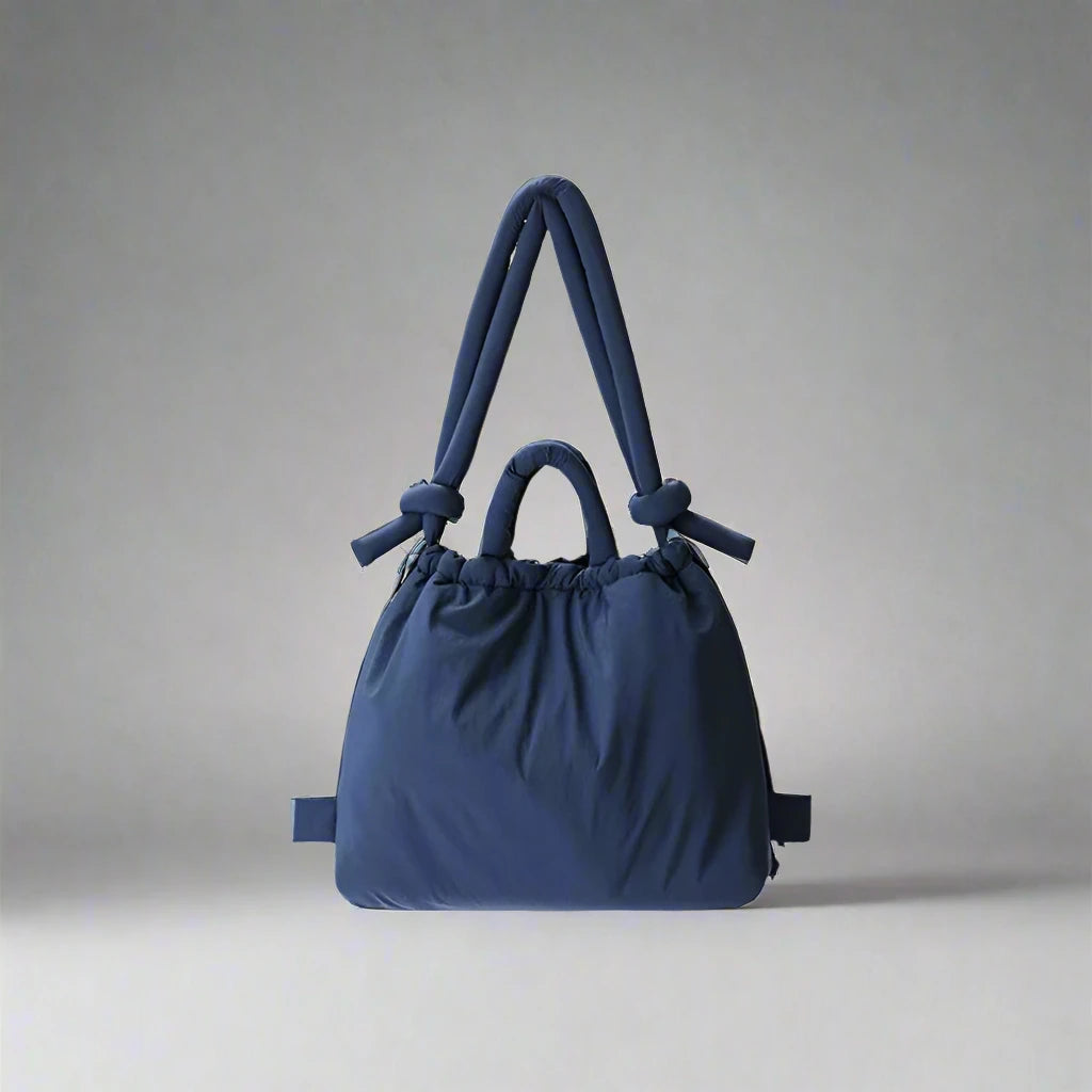 Dames Handtas met Uniek Puffer Ontwerp en Ruime Compartimenten Blauw