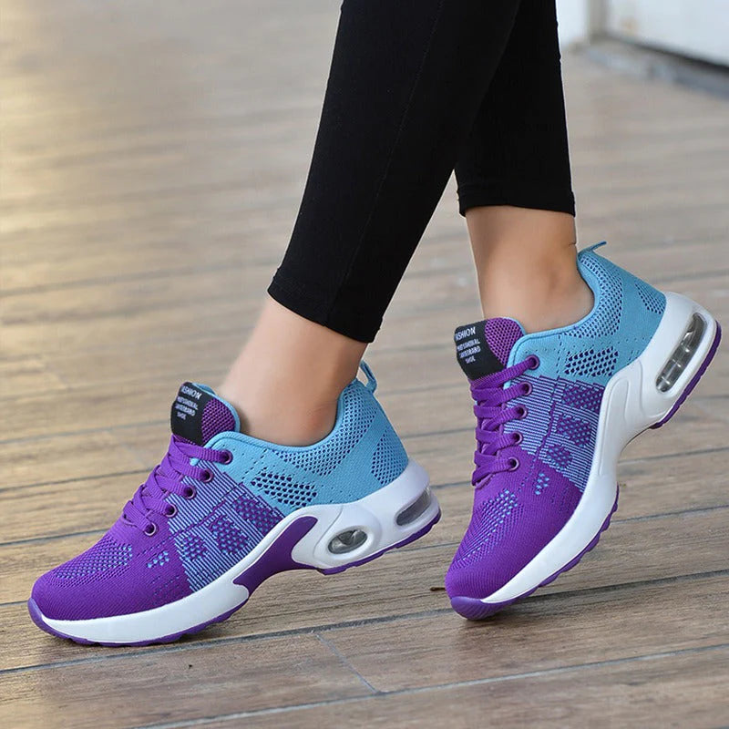 Dames Hardloopsneakers met Luchtkussendemping Blauw