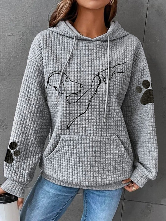 Dames Hoodie met Trekkoord Grijs