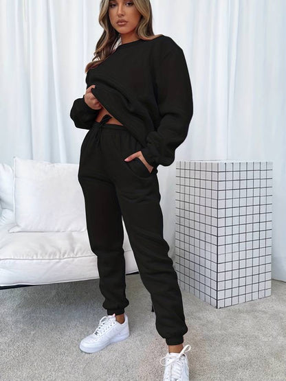 Dames Joggingpak Casual met Comfortabele Pasvorm Zwart