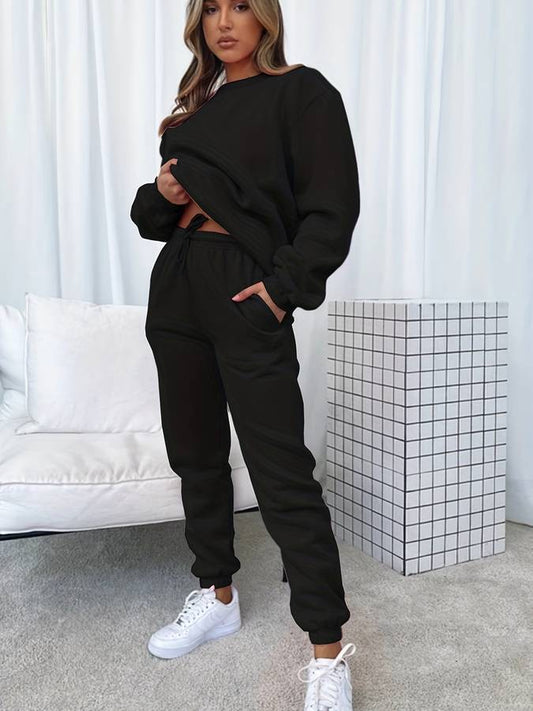Dames Joggingpak Casual met Comfortabele Pasvorm Zwart